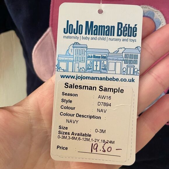 JoJo Maman Bébé Hooded Sweatshirt Owl Applique Reversible Size 0-3 Months - Picture 7 of 9